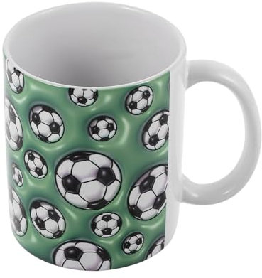 Cabilock Tazza da Tema Calcio Resistente e Facile per Appassionati Sport per Tè o Decorazione