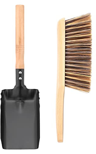 Qusedwey Kohle Schaufel- und Herd BüRsten Set, Kamin Schaufel und -BüRste, Feuerraum Set, Kamin Werkzeug Set, Feuerstellen Werkzeuge