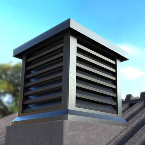 Sombreros para Chimeneas Chimeneas de Villa con Sombrerete de Alta Resistencia, Contraventanas Cuadradas Resistentes a La Intemperie, Placa de Cubierta de Conducto de Humos(250x250mm(9.8x9.8in))