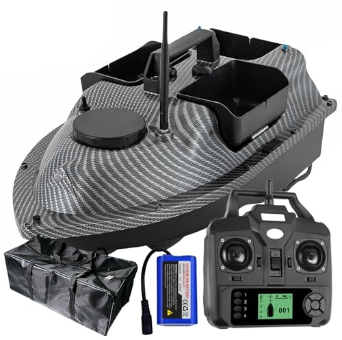 DYJD Futterboot mit GPS RC Angelköder Boot Fischereiköder Fernbedienung 600M Angeln Boot mit GPS und LCD-Fernbedienung (Kohlenstofffaser)