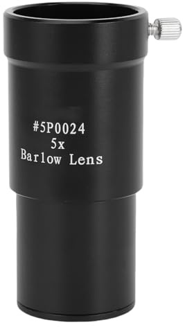 Diyeeni Telescope Barlow Lens 5X with Multi Coated Lens - 1.25 Inch Aluminum Alloy Telescope Accessory for Astronomy & Astrophotography