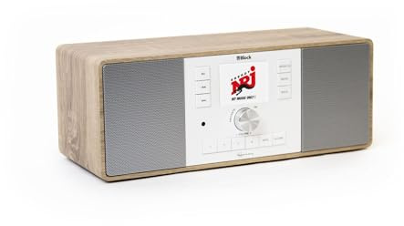 Block Harmony Smartradio im Retrodesign - DAB+/UKW/Internetradio 30.000 Sender - Spotify Connect & Bluetooth Streaming - Wireless Charging - dimmbares Farbdisplay - Inkl. Fernbedienung (Walnuss)