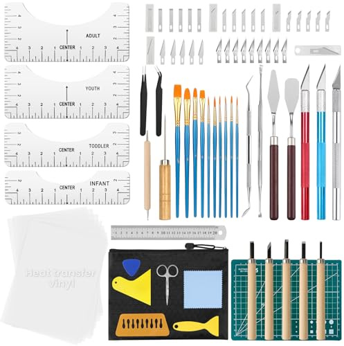 79 Stück Plotter Zubehör, Transferfolie Plotter für Vinyl-Plotter Zubehör Skalpell Carving Craft Messer, Vinyl Jäten Werkzeuge DIY Bastelwerkzeug, Bastelmesser Cuttermesser, Cameos, Beschriftung