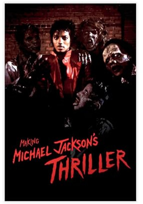 NCUDANK Michael Jackson Thriller-Poster, Leinwand-Poster, Schlafzimmer, Dekoration, Landschaft, Büro, Raumdekoration, Geschenk, 30 x 45 cm