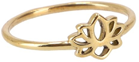 Filigraner Lotus Messing Modeschmuck Ring für Damen, elegant