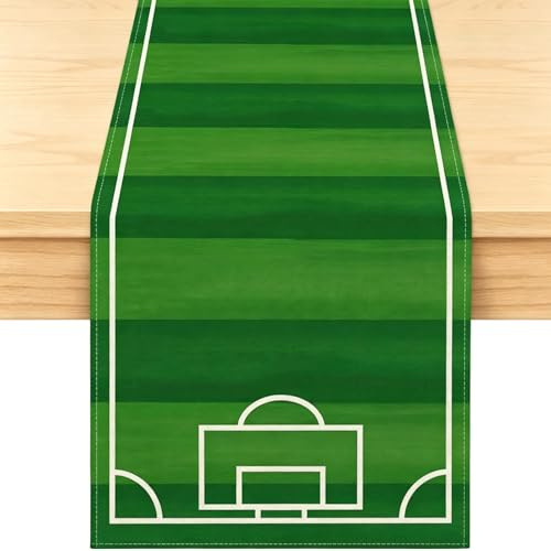 COZERI Tischläufer Fußballfeld 40x140 cm, Deko für Party & Wohnzimmer | Für Geburtstag, Super Bowl & Kinderzimmer, perfekt für Tischkicker & Fans, buntes Design