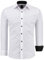 J'S FASHION Herren-Hemd - Slim-Fit - Langarm-Hemd Freizeithemd - Pflegeleicht Bügelleicht - Weiß mit Kontrast L