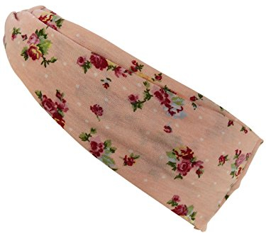 Harrys-Collection Damen Haarband oder Stirnband in 5 Farben mit Blumen, Kopfgröße:Einheitsgröße, Farben:rose