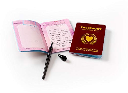Reisepass für die große Liebe – Gästebuch für einen Hochzeitstag, Hochzeit, Gold, Silber, Vermeil – Geschenk für Damen / Herren, braun