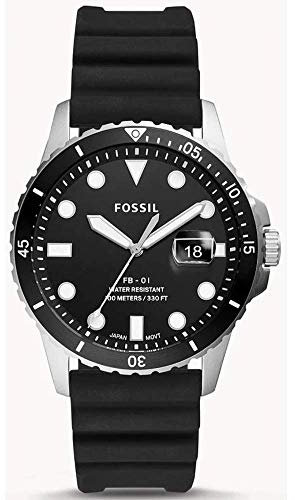 Fossil Homme Analogique Quartz Montre avec Bracelet en Silicone FS5660