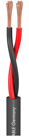 Sommer Cable - Lautsprecherkabel Meridian SP 215 (2 x 1,5mm2), Hochreines Kupfer OFC, Schwarz (10m)