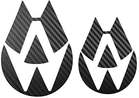 Autoaufkleber Set für Kfz Emblem Logo Cover Selbstklebend Folie Passgenau für Front und Heck Fahrzeug Tuning Aufkleber K093 (Carbon Schwarz)