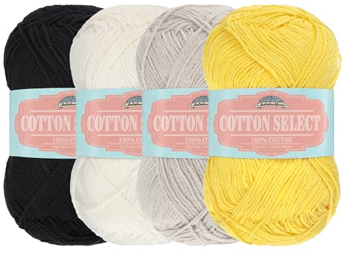 JubileeYarn Cotton Select Yarn - Sport Weight - 50g/Skein - Inspiration Assortment 86-4 Skeins