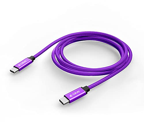 CBUS Braided USB C to USB C Charger Cable 2m Heavy-Duty for Xiaomi Redmi, Honor Magic, Google Pixel, Oppo Find/Reno, Sony Xperia, Motorola Moto/Edge/Razr, Nothing Phone, TCL, Nokia (Purple)