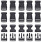 CEEYSEE 20 Stück Klickverschluss aus Kunststoff 25mm Schwarz Schnalle- Double Side Release Schnallen für Rucksack, Gurtband,Armbänder oder Hunde-Halsbände etc(DBK)
