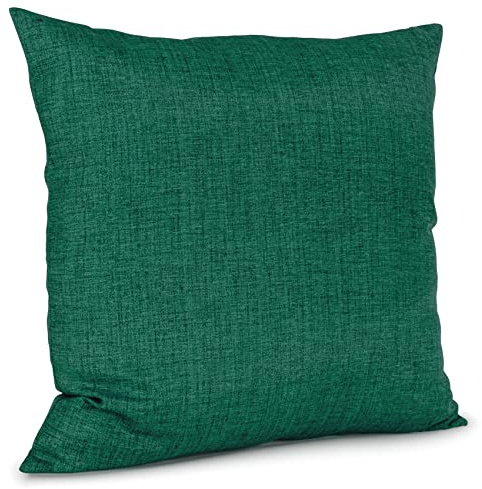 ANRO Kissenbezug Kissenhülle Kissen Sofakissen Zierkissen Deko Kissenbezüge Leinenoptik Tannengrün 40x40cm mit Füllung