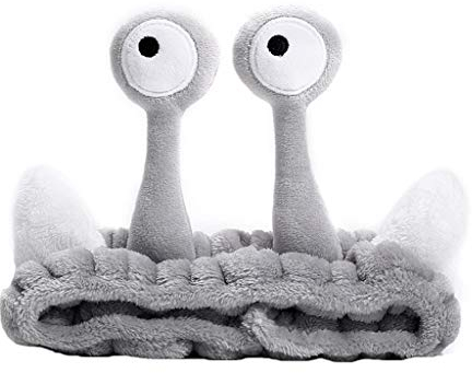 hsafantastic Lustige Schnecke Augen Ohren Plüsch Stirnband Cartoon Antenne Waschen Gesicht Haarband Bandana Schnecke Augen Ohren Plüsch Stirnband Grau