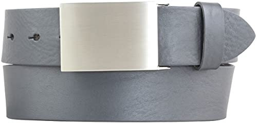 BELTINGER Gürtel aus Vollrindleder 4,0 cm | Jeans-Gürtel für Herren 40mm | Jeansgürtel mit Koppel | Dunkelgrau 100cm