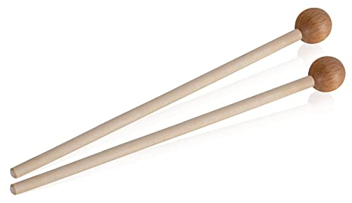 Classic Cantabile MG1818W Glockenspielschlägel Paar - Runder Kopf aus Buche - Stiel aus Ahorn - Gesamtlänge: 18 cm - Kopfdurchmesser: 18 mm - Für viele Orff- und Percussioninstrumente geeignet