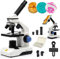SWIFT Einsteiger Mikroskop Set für Kinder 80X-2000X Vergrößerung Monokular Verbundmikroskop mit Handy Adapter Zubehör-Kit und Tragebox SS121-25-PPA