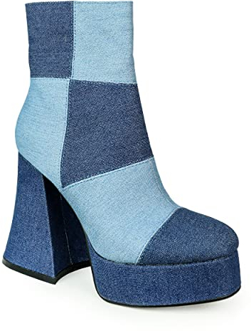 LAMODA Break in Due, Stivale alla Caviglia Donna, Jeans, 40 EU