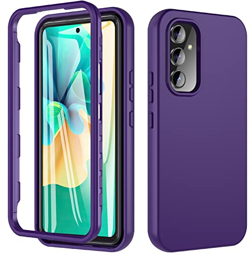 Custodia per Samsung A54 5G, Samsung Galaxy A54, protezione completa a 360 gradi, antiurto, in silicone, con pellicola protettiva integrata, per Samsung A54, viola