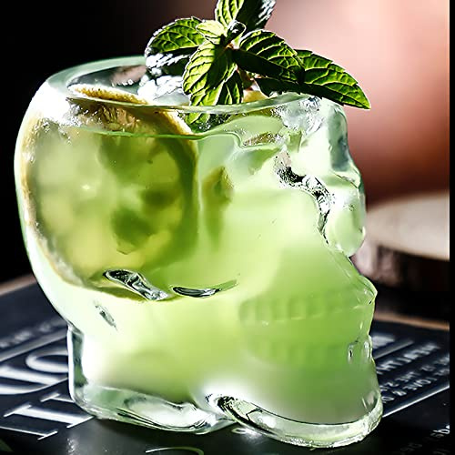 TVIAOH Bicchiere da vino con teschio da 350 ml, grande festa a tema Halloween e divertente tazza a forma di teschio per liquori e vodka (1 pezzo)