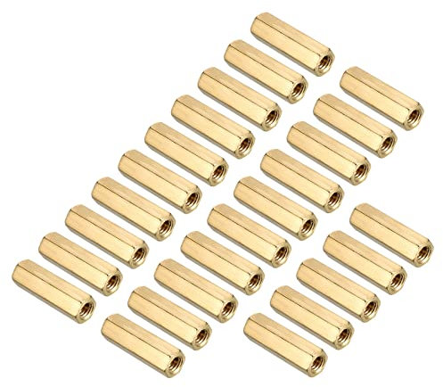 QUARKZMAN M4 x 20mm Hex Distanziatore Distanziale x 25pz Femmina Filettatura per Circuito Scheda e Computer Connettore, [Ottone Tono]