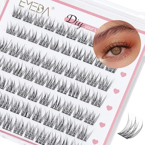 EMEDA Extension per ciglia fai da te, 70 pezzi, 10 mm, dall'aspetto naturale, morbide e leggere, extension per ciglia fai da te, per uso domestico (D03-10 mm)