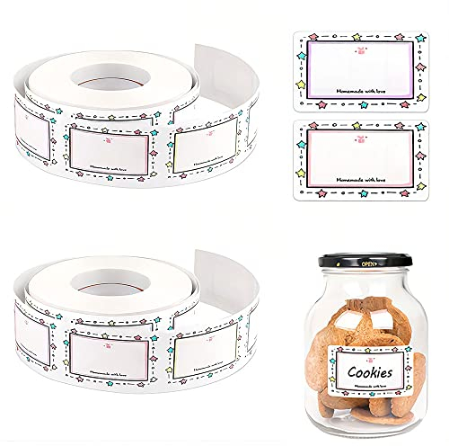2 Pcs Jam Labels for Jars Food Self Adhesive Jam Jar Labels Freezer Labels Decorative Removable Sticky Jam Jars Labels for Kitchen Food Bottle Jams Containers 500 Sheets in Total