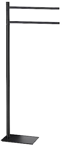 Mondo Viro Piantana porta asciugamani Trilly in acciaio inox nero opaco cm 34x12 83,5h