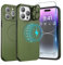 abitku Magnetic Case for iPhone 15 Pro, with Camera Protector Kickstand Cover (Compatible with MagSafe & Car Holder), with Screen Protection Shockproof Phone Case for Men Women (Army Green)
