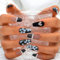 Sethexy Punk Long Coffin False Nails Handmade French Matte Acrylic Press On Nails Hand-painted Black Rose Fake Nails 3D Pearl Bear Salon Quality Nail for Women and Girls(Q)