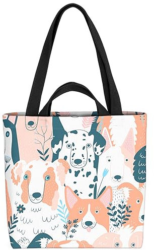 VOID Hunde Blumen Hunderasse Tasche 33x33x14cm,15l Einkaufs-Beutel Shopper Einkaufs-Tasche Bag