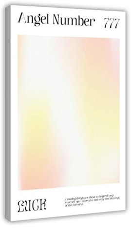 THEGIS Leinwandposter Angel Number 777 Luck, 30 x 45 cm