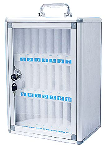 Cell Phone Locker Box - 60 Slots Aluminum Alloy Mobile Phone Management Storage Cabinets for Military & School Classrooms - Wall Mountable