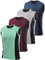 Ymmchy Herren Gym Tank Top Ärmelloses Muskelshirt Fitness Tanktop Quick Dry Achselshirt Bodybuilding Unterhemd 4er Pack Dunkelblau/Hellgrau/Weinrot/Grün XL