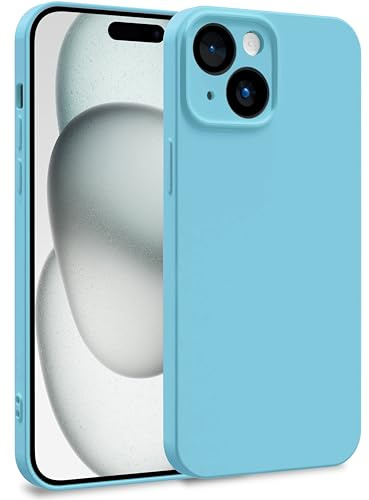 MyGadget Hülle für iPhone 15 - Zweilagige Handyhülle mit Kameraschutz - Cover mit Innenfutter & Silikon außen - Türkis