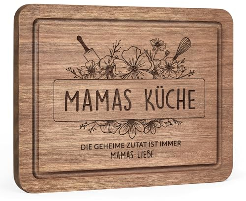 Juratar® Geschenke für Mama – Hochwertiges Schneidebrett aus Walnussholz mit Saftrille – Praktisches Geburtstagsgeschenk für Mama, Muttertagsgeschenk