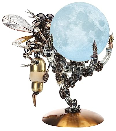 JOENI 3D Metall Puzzle Mechanische Wespe Modell Bausatz mit Lampe, 627 Teile DIY Metall Mechanische Puzzle Laserschnitt Modell Dekorationen Geschenk