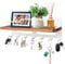 JiangLin Porte-clés en bois avec étagère, porte-clés décoratif, porte-clés mural avec 7 crochets, étagère murale en bois pour porte-clés, organiseur pour entrée, couloir, chambre, salon
