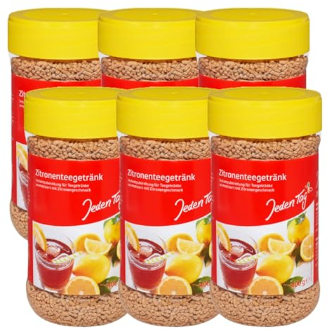 Jeden Tag Instanttee mit Zitronen Geschmack | Instantzubereitung für Zitronen Teegetränk | 6x 400g (Zitrone)