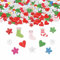 ParPix 100 Stück Konfetti Weihnachten Deko, Holz Streudeko, Tischdeko Schneeflocken Confetti, Dekoration, Bunt Santa Rentier Streudeko