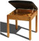 ENKEZI Klavierbank mit Stauraum, Massivholz Keyboardbank, Klavier-Bücherregal-Hocker, Schminkhocker, Samt-Schminkhocker, kleiner Ottomanhocker mit Stauraum, Schwarz