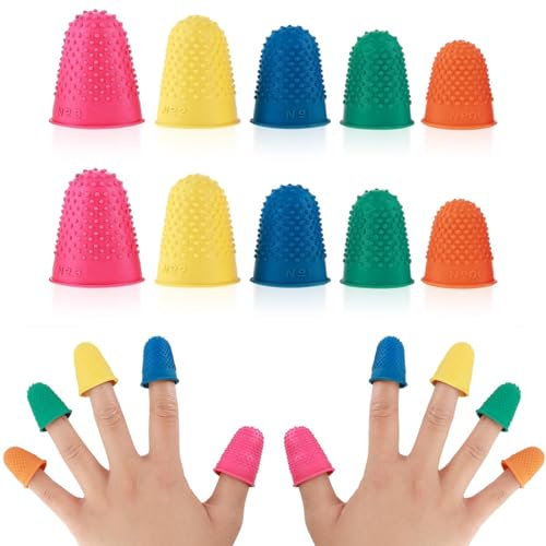 10 Stücke Gummi Fingerkissen, Fingerkuppenschutz, Heisskleber Fingerschutz, Daumenschutz Fürgeld Zähler, Sortieren, Aufgabe