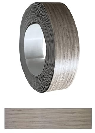 Gedotec Kantenumleimer selbstklebend | 1 Stück | 18 mm x 5 m | 375 - Eiche Grau Craft | TAPE | Holzfurnier in verschiedenen Dekoren | Melaminkanten-Band zum Kleben | Möbelkanten-Band | Melaminkanten