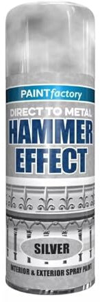 PNJB Silver Hammer Aerosol Effect Spray Paint, Industrial-Style Design, Easy To Handle And Apply, Non-Cracking, Lightweight And Portable, Interior And Exterior Use, 400ml (1 Pcs)