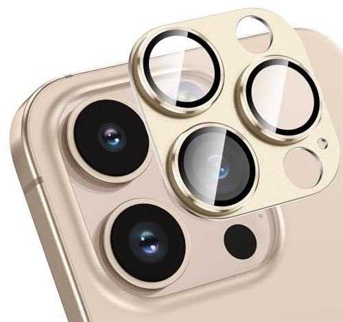 HWeggo for iPhone 16 Pro/16 Pro Max Camera Lens Protector, Gold