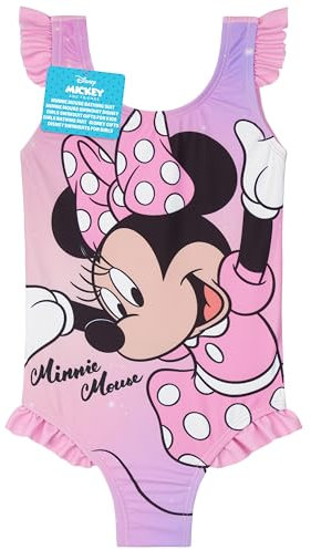 Get Trend Disney Minnie Mouse Bañador Niña Bebe Traje de Baño Natación de Pieza Única para Piscina y Playa Cómodo Bañadores de Natación Niña (2-3 Años, Rosa Minnie Mouse)