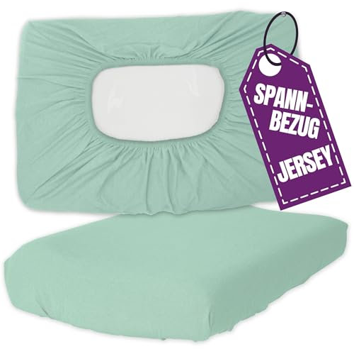 Jersey Nackenkissen Bezug 40x60 cm Türkis - Kissen Spannbezug Elastisch - Baumwolle Kissenbezug für Gesundheitskissen und Nackenstützkissen